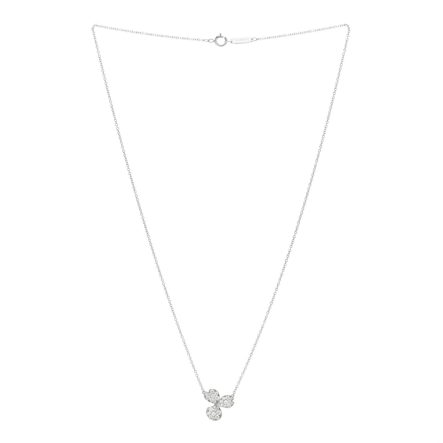 Tiffany Platinum Diamond Paper Flowers Pave Pendant Necklace 3 of 7