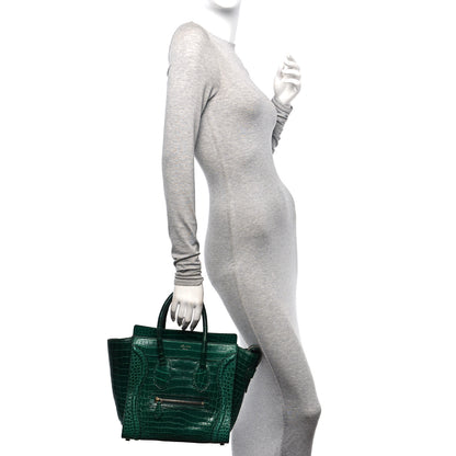 Celine Crocodile Micro Luggage Green 2 of 12