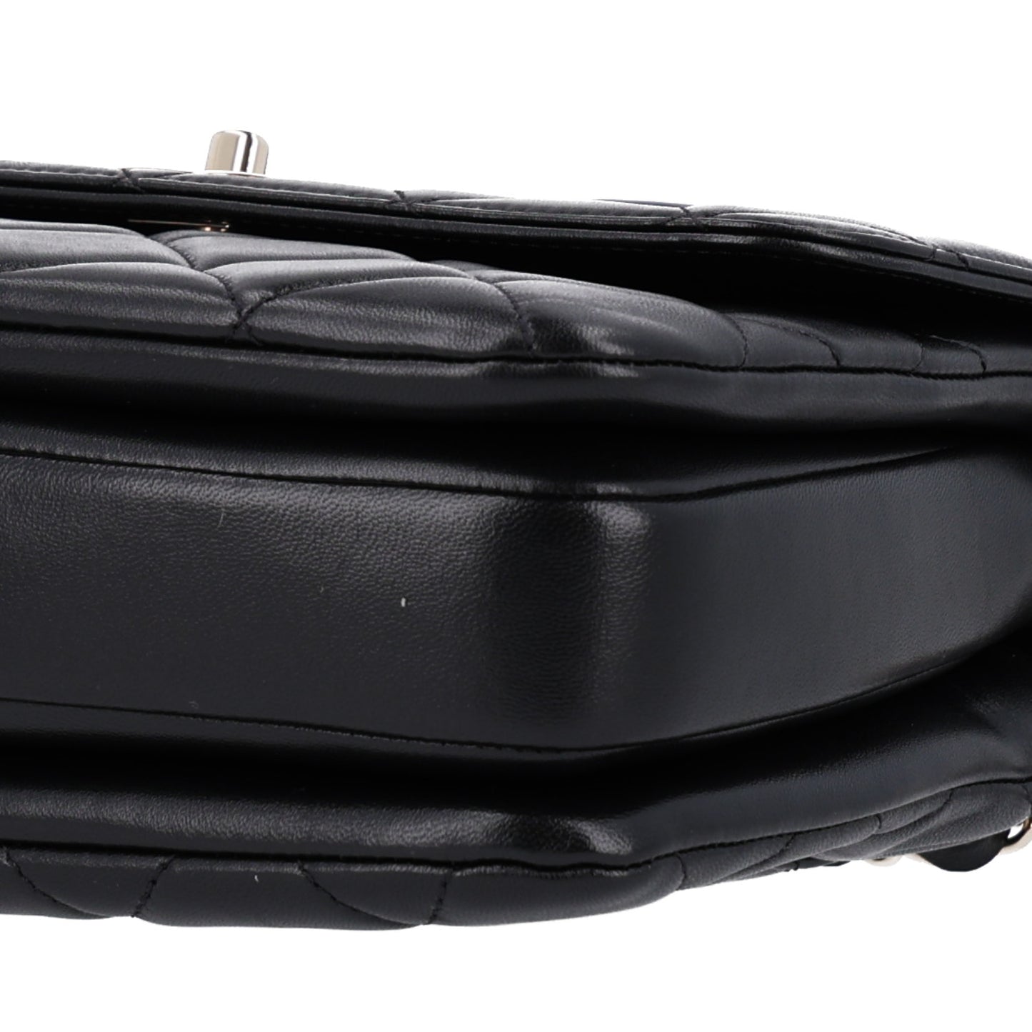 Lambskin Quilted Small Trendy CC Dual Handle Flap Bag Black