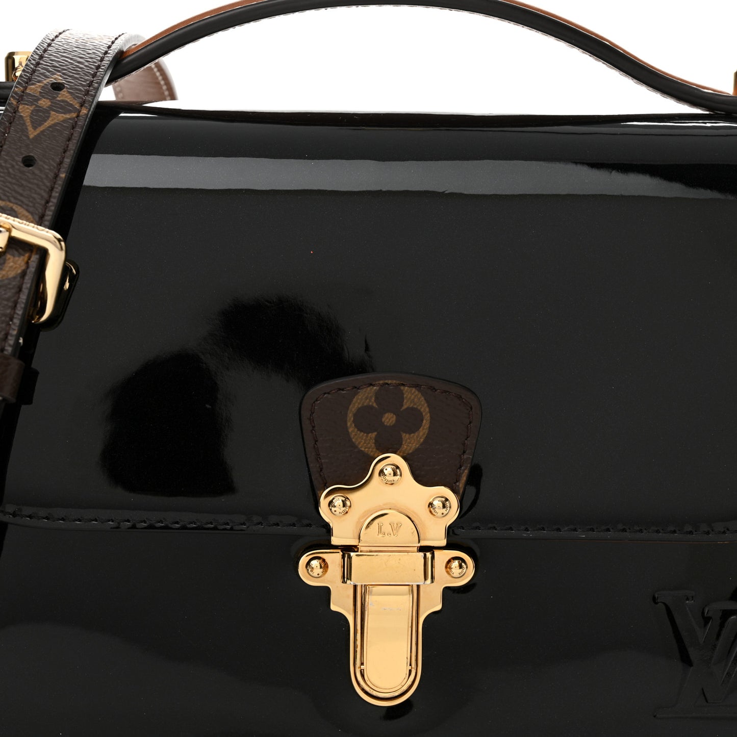 Patent Calfskin Monogram Cherrywood BB Black