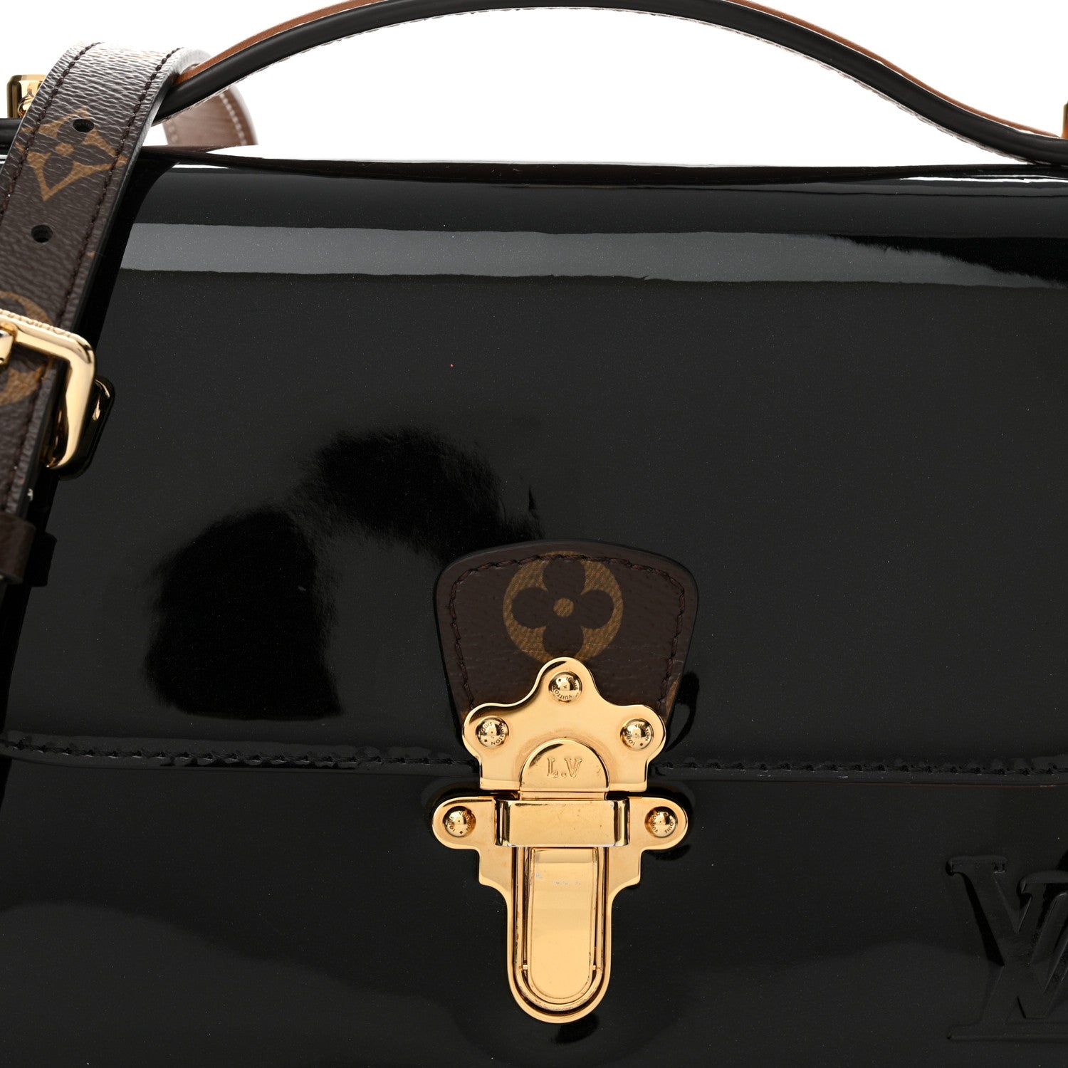 Louis Vuitton Patent Calfskin Monogram Cherrywood BB Black 7 of 11