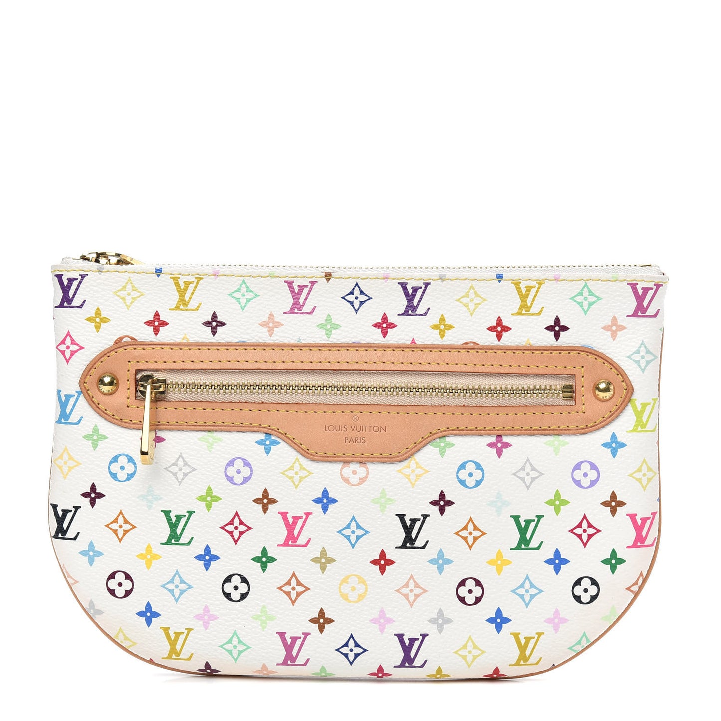 Monogram Multicolor Pochette Plate GM White