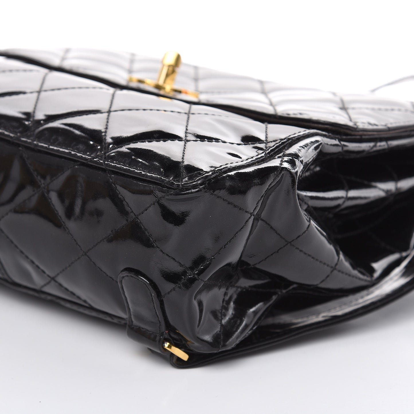 Patent Quilted Backpack Black