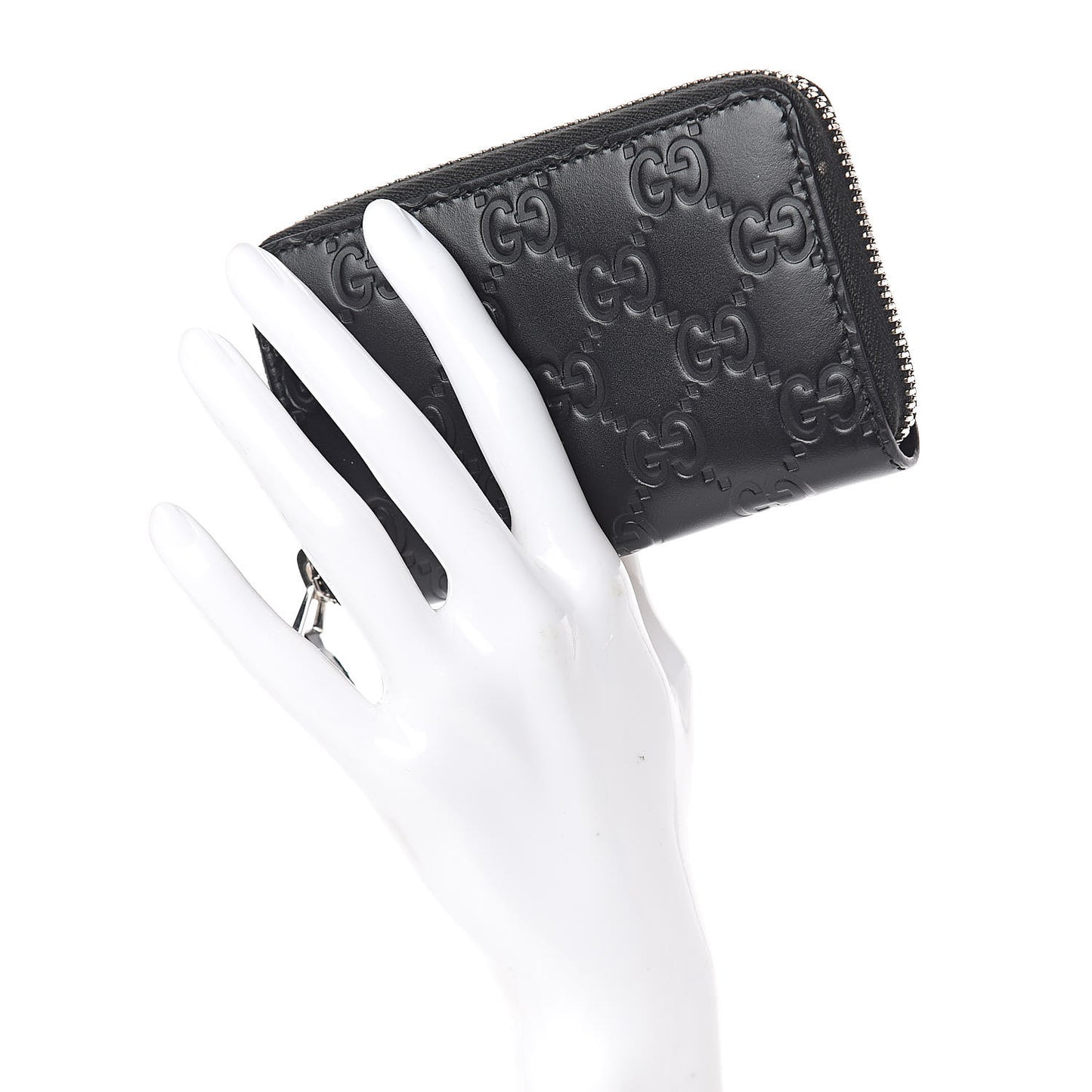 Guccissima Zip Around Card Case Black