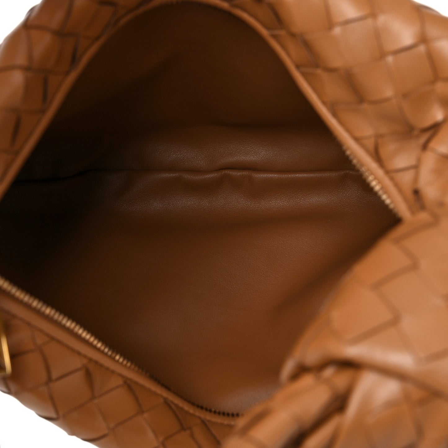Nappa Intrecciato Teen Jodie Hobo Caramel