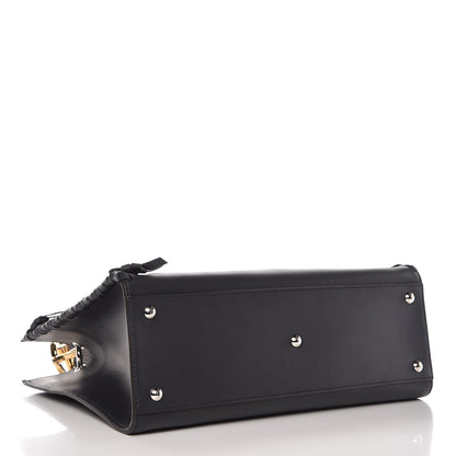 Fendi Vitello Century F is Fendi Whipstitch Bi-Color Regular Runaway Satchel Ceruleo Black 4 of 9