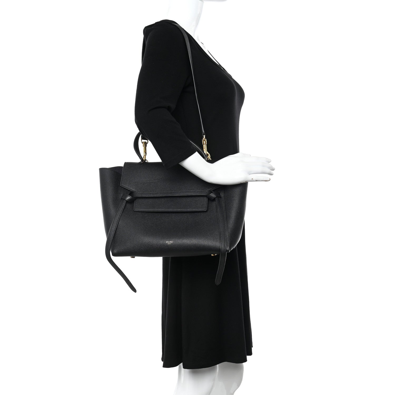 Celine Grained Calfskin Small Belt Bag Black 2 of 11