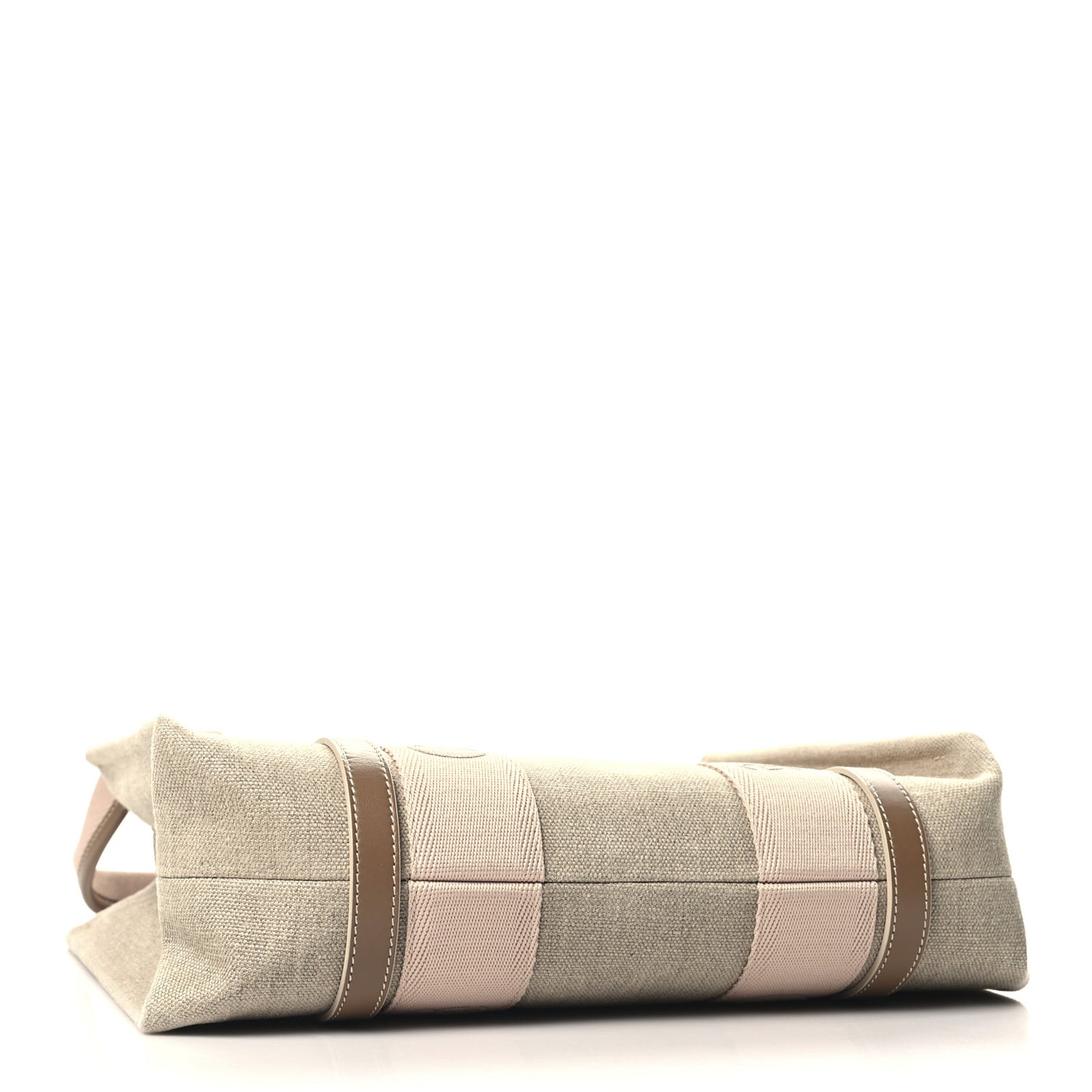 Linen Calfskin Medium Woody Ribbon Tote Blushy Beige