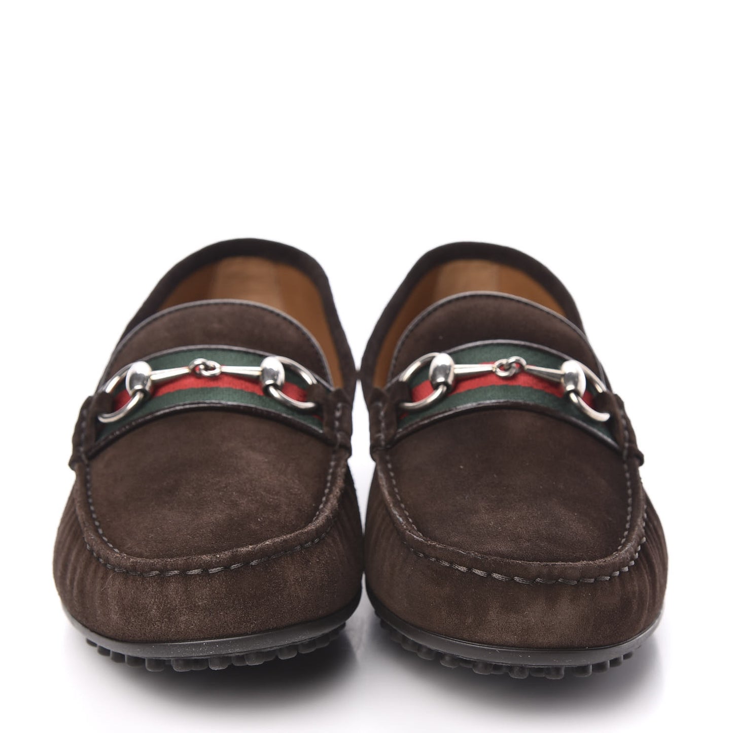 Suede Web Mens Horsebit Driver Loafers 8.5 Cocoa