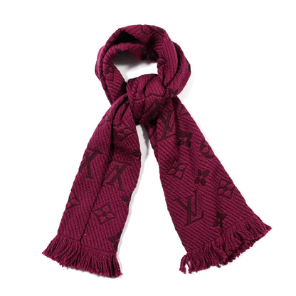 Louis Vuitton Wool Silk Logomania Scarf Cherry 1 of 3