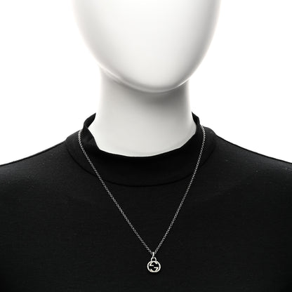 Gucci Sterling Silver Small Textured Interlocking G Pendant Necklace 2 of 5