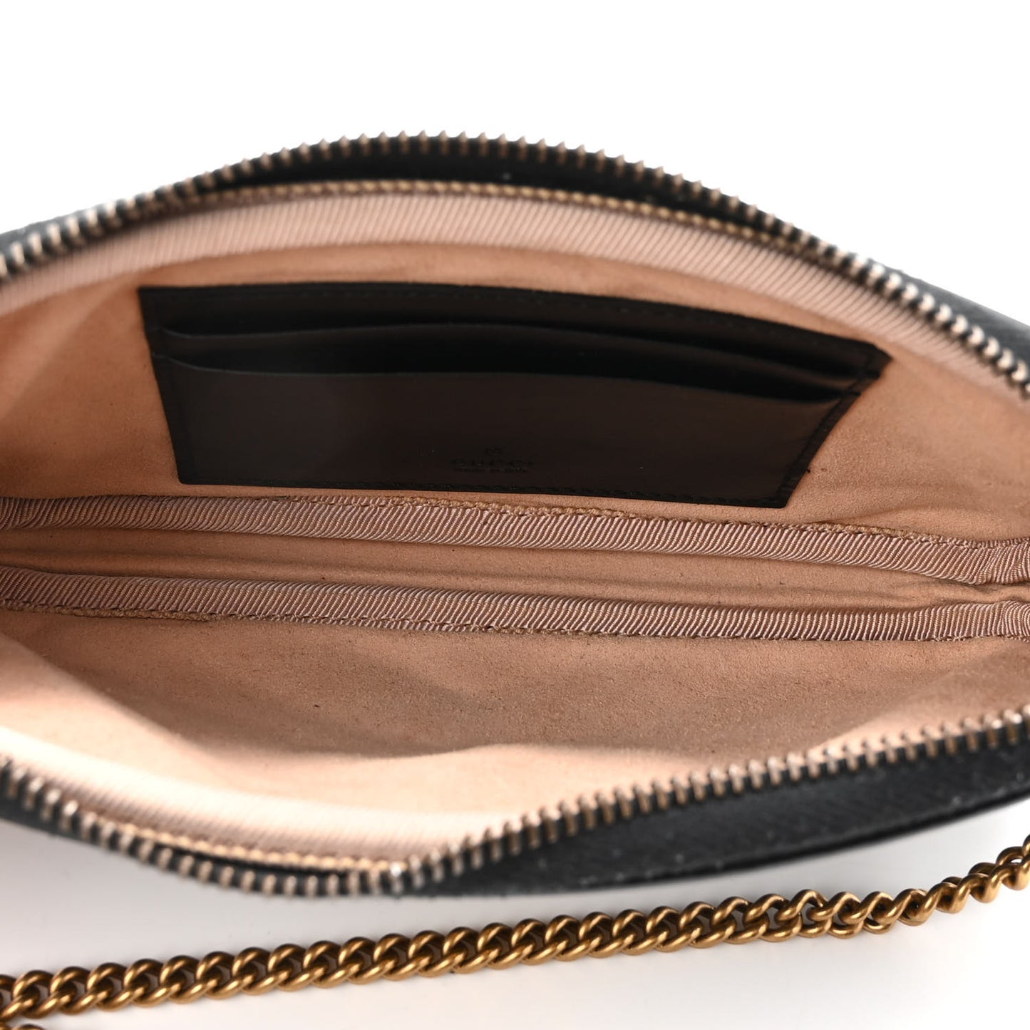 Calfskin Matelasse Mini GG Marmont Chain Crossbody Bag Black