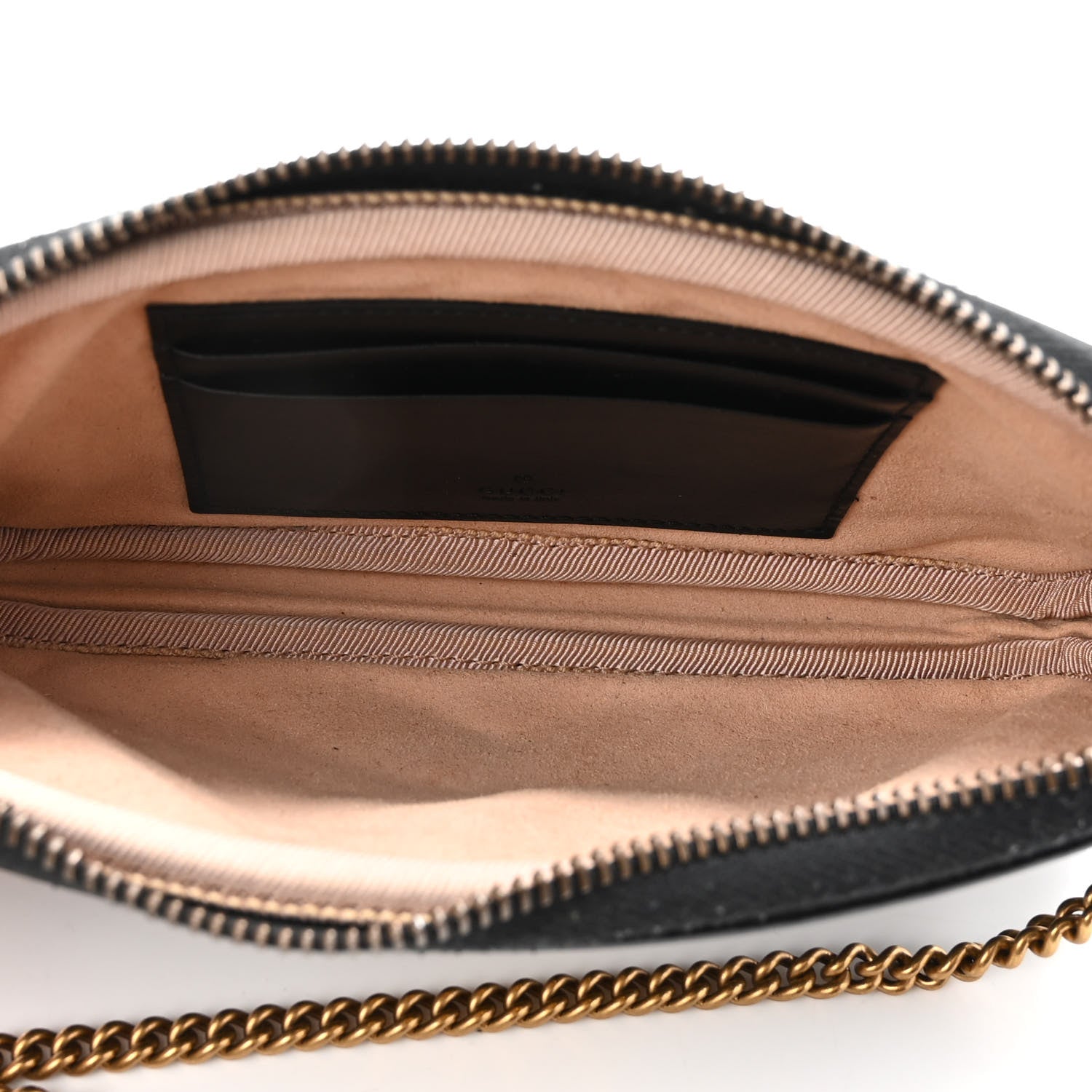 Gucci Calfskin Matelasse Mini GG Marmont Chain Crossbody Bag Black 5 of 10