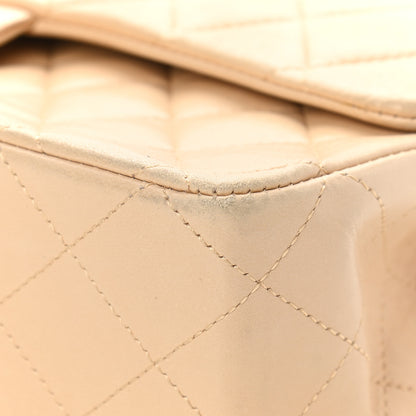Chanel Lambskin Quilted Medium Double Flap Beige 10 of 14
