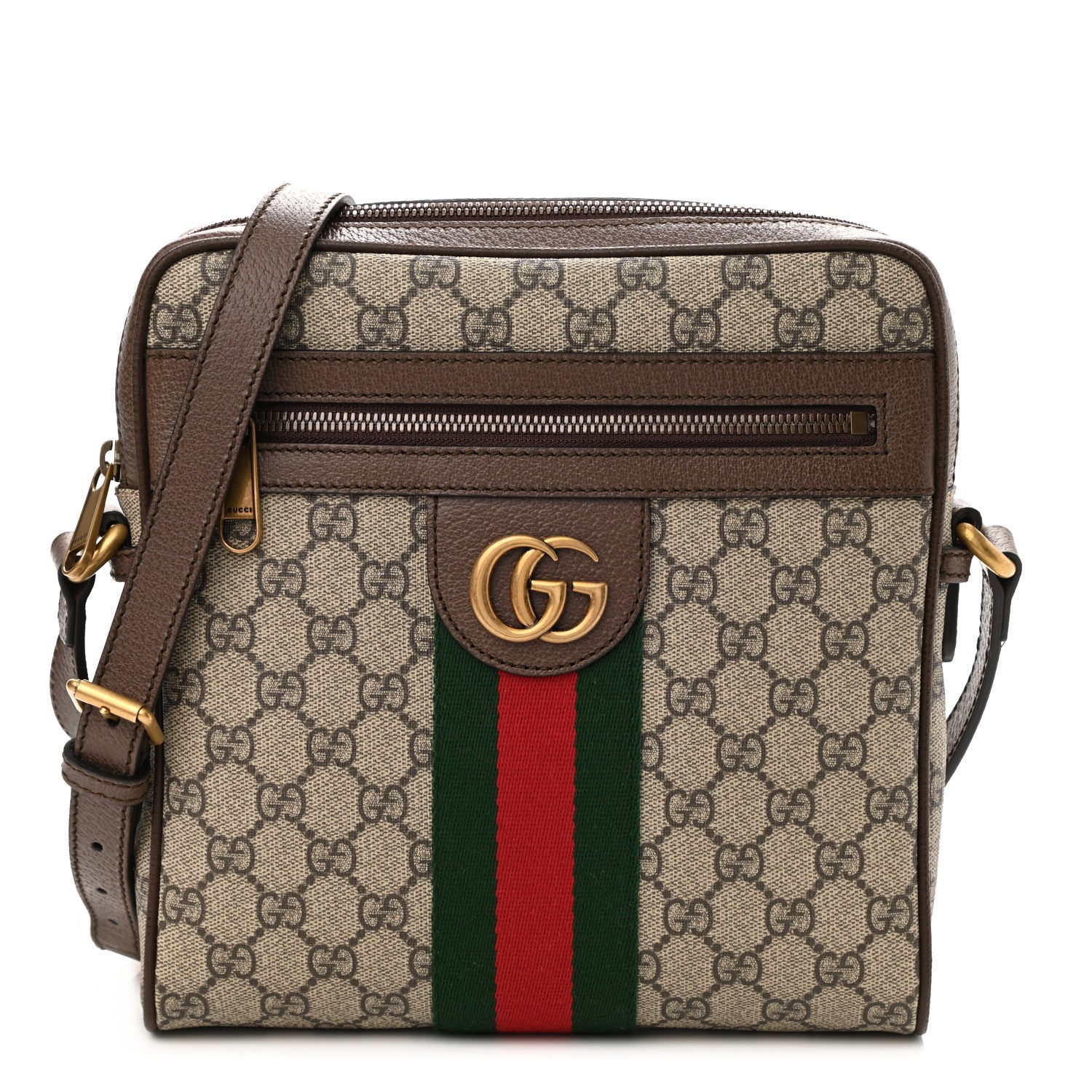 Gucci GG Supreme Monogram Web Small Ophidia Messenger Bag Brown 1 of 8