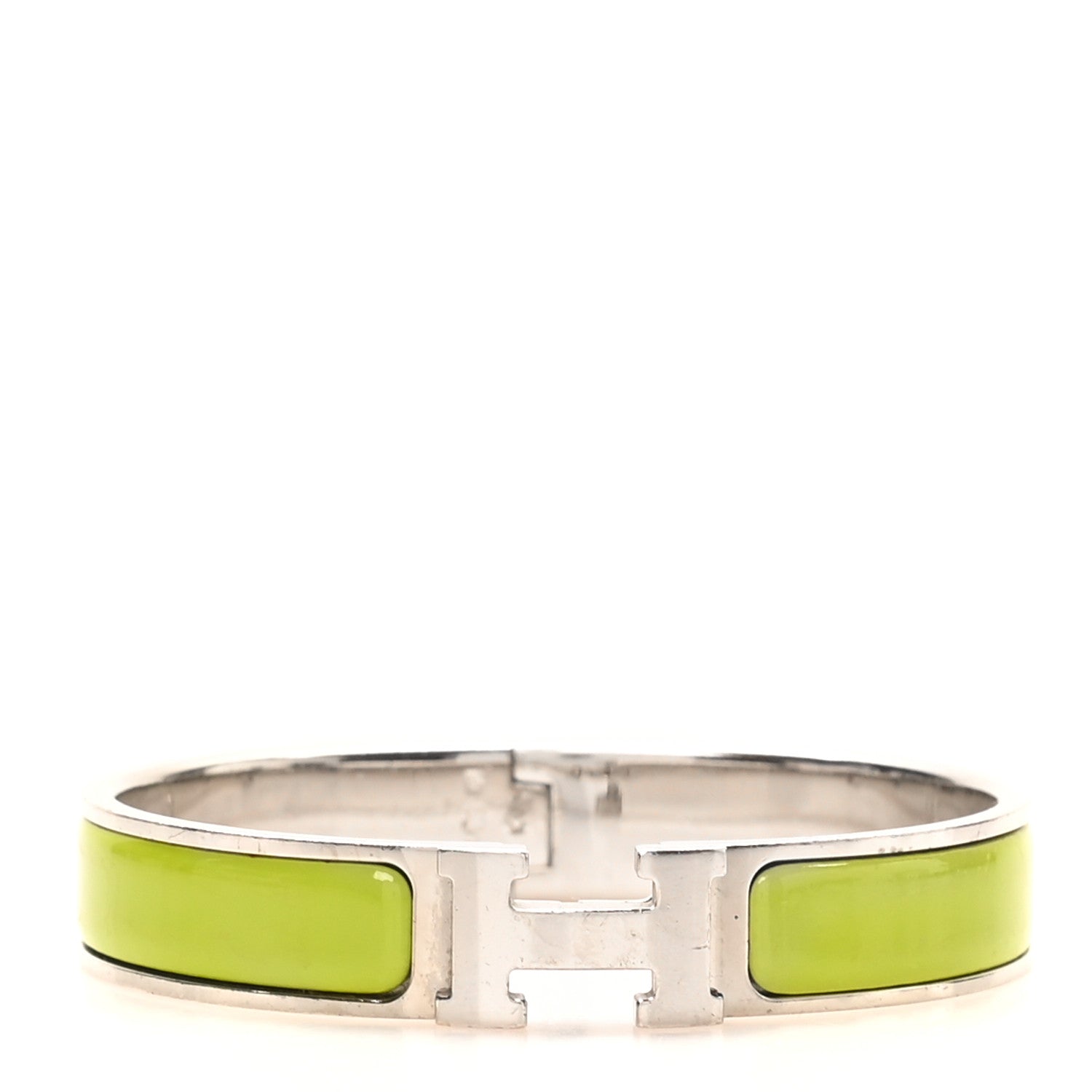 Hermes Enamel Narrow Clic Clac H Bracelet PM Vert Prairie 1 of 5
