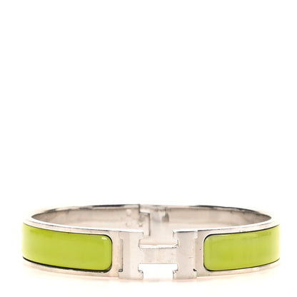 Hermes Enamel Narrow Clic Clac H Bracelet PM Vert Prairie 1 of 5