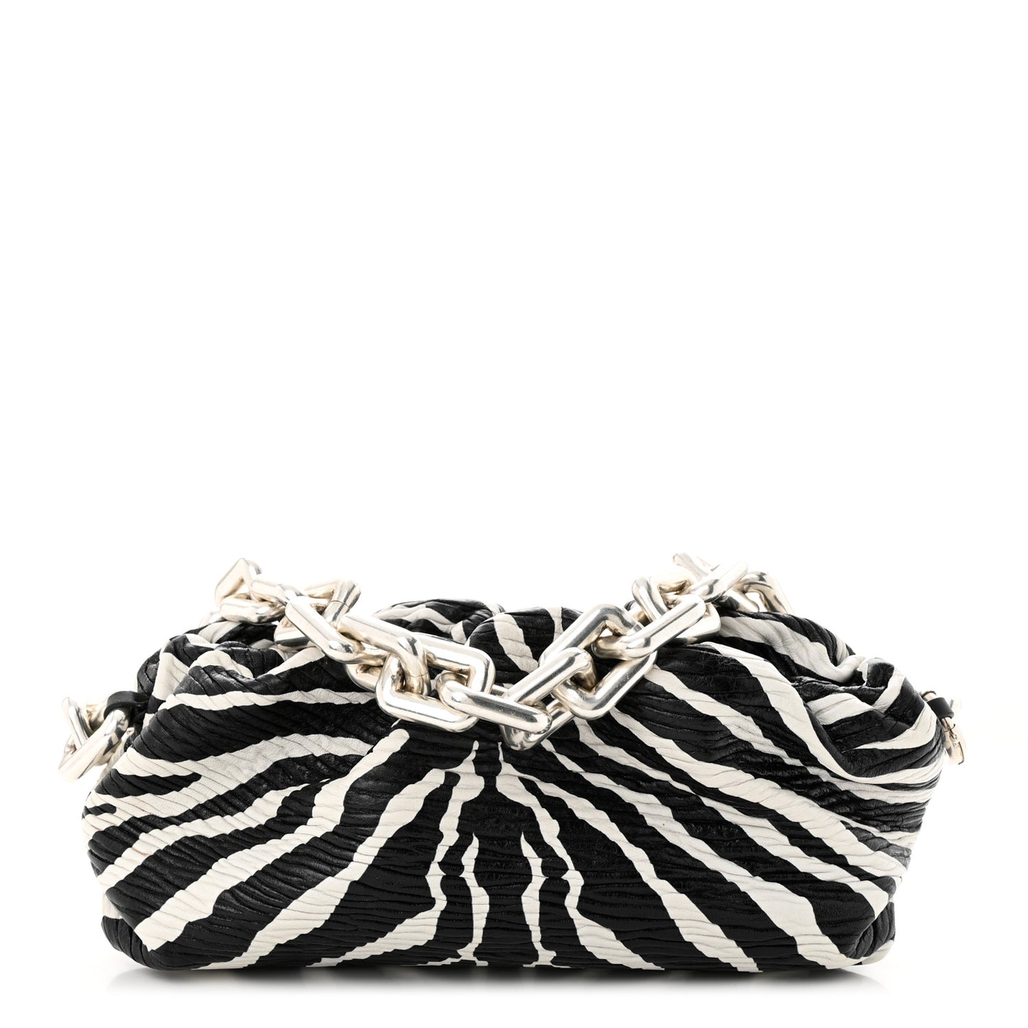 Nappa Zebra Print The Pouch Chain White Black