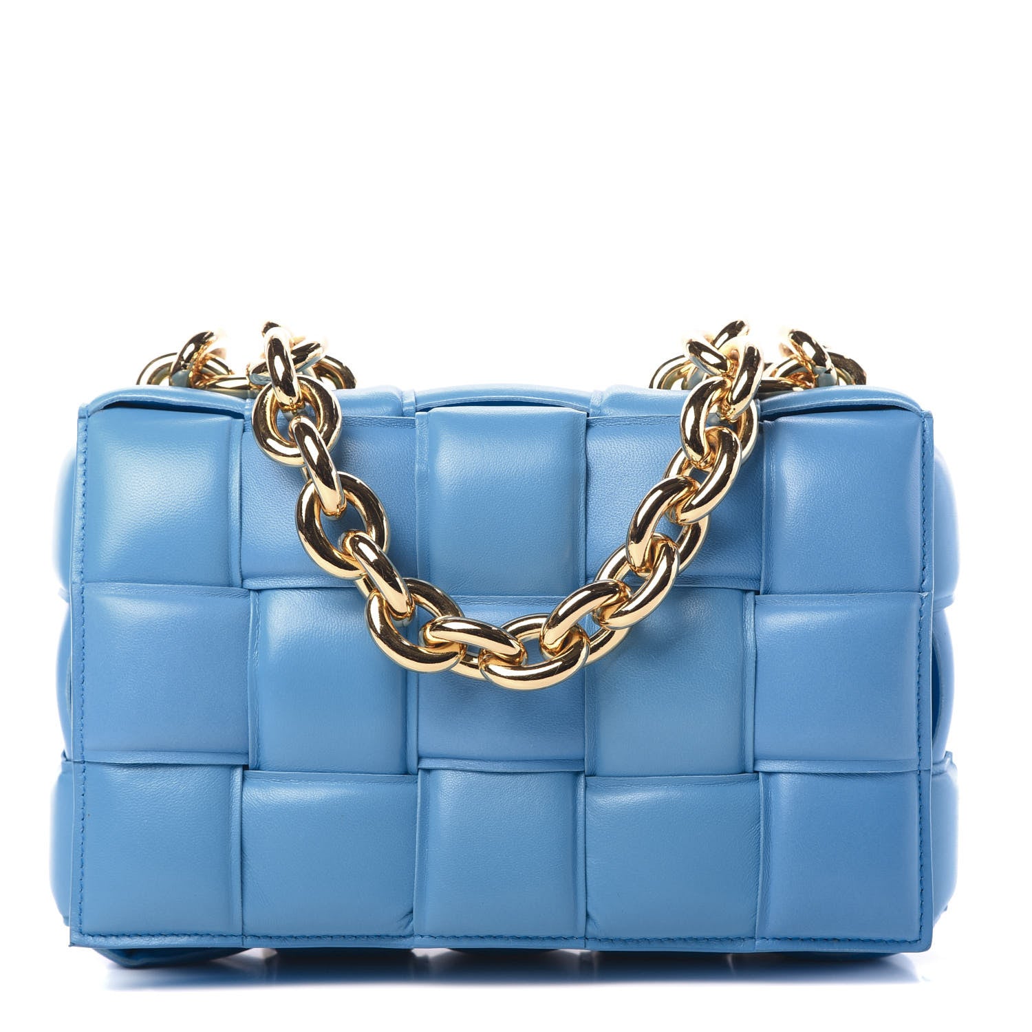 Bottega Veneta Lambskin Maxi Intreccio Padded Chain Cassette Crossbody Bag Swimming Pool 1 of 15