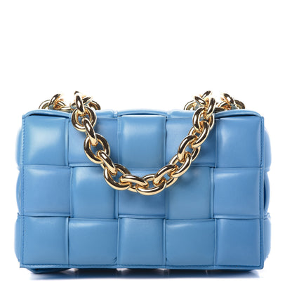 Bottega Veneta Lambskin Maxi Intreccio Padded Chain Cassette Crossbody Bag Swimming Pool 1 of 15