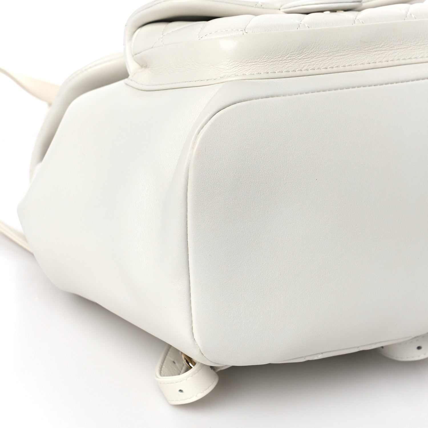 Chanel Lambskin Quilted Large Duma Drawstring Backpack White 8 of 9