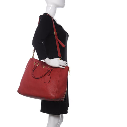 Prada Vitello Daino Side Zip Tote Rosso 2 of 15
