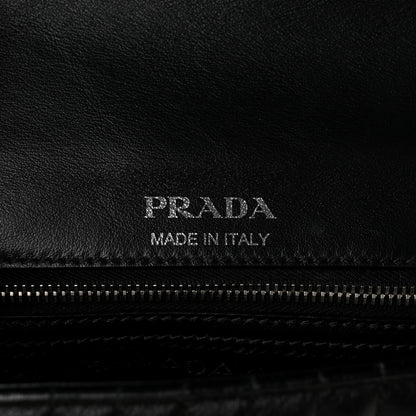Prada Soft Calfskin Impunture Diagramme Medium Chain Flap Shoulder Bag Black 6 of 10