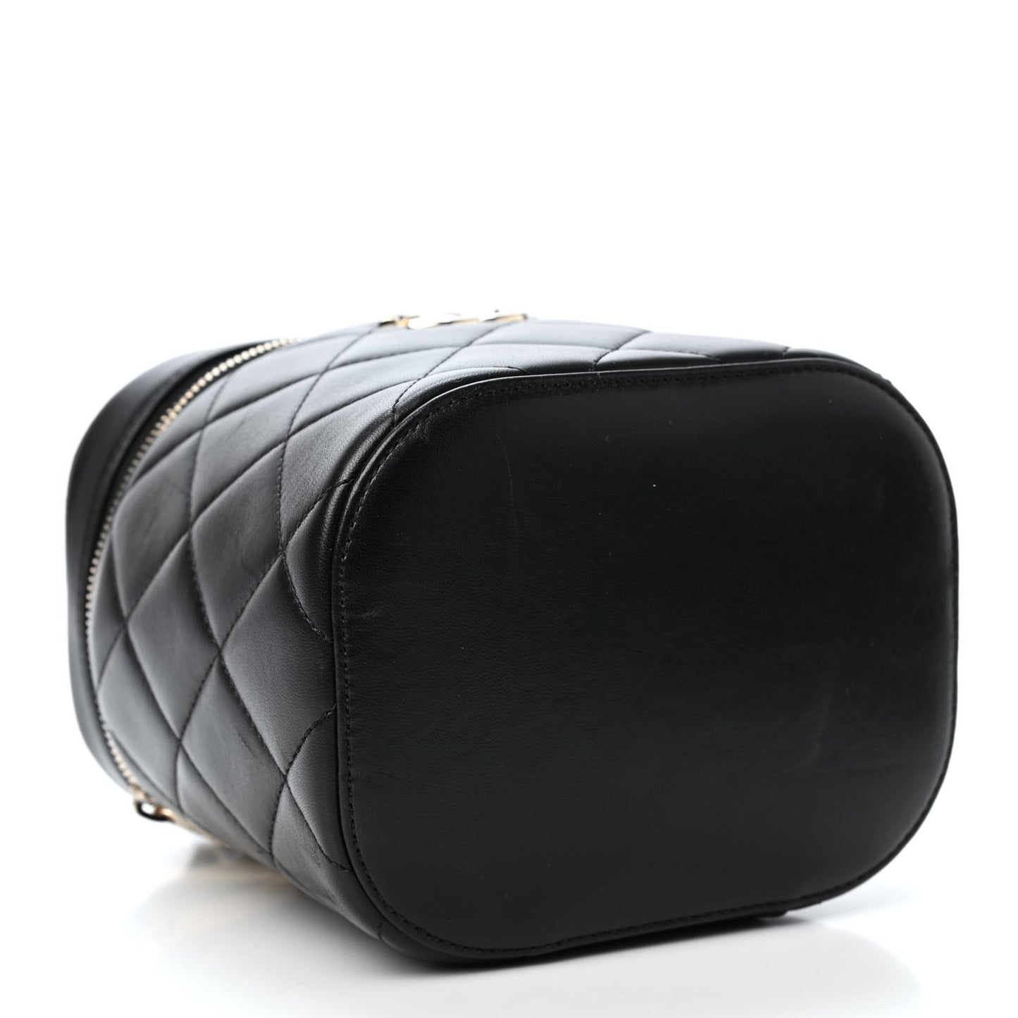 Lambskin Quilted Trendy Vanity Case Black