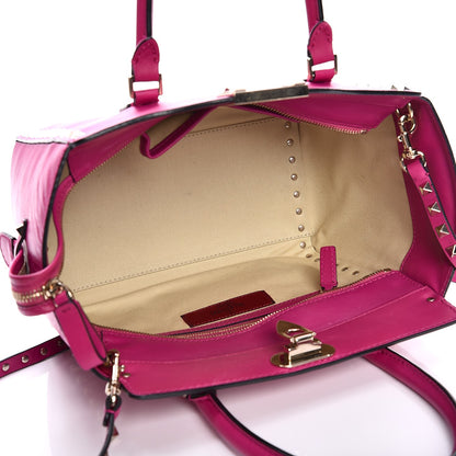 Valentino Garavani Vitello Small Rockstud Double Handle Tote Fuxia 6 of 10
