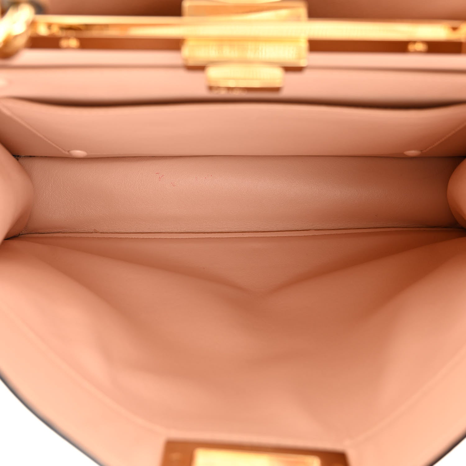 Fendi Vitello Seta Shiny Nappa Medium Peekaboo I SEE U Satchel Miele Scuro Light Rose 6 of 12
