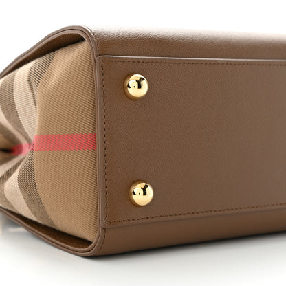 Burberry Calfskin Mega Check Mini Banwell Tote Earth 8 of 10