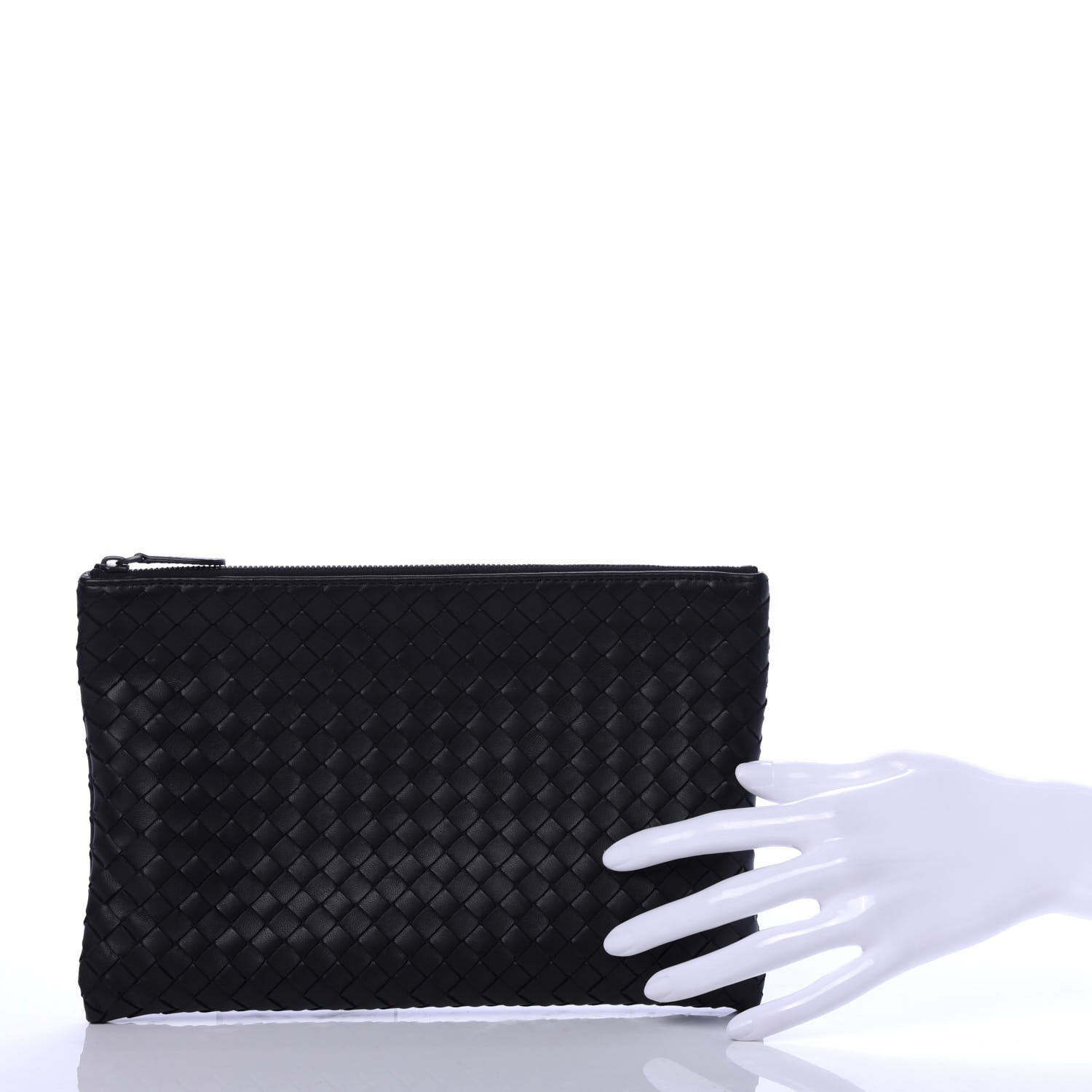 Bottega Veneta Nappa Intrecciato Medium Zip Pouch Black 2 of 7