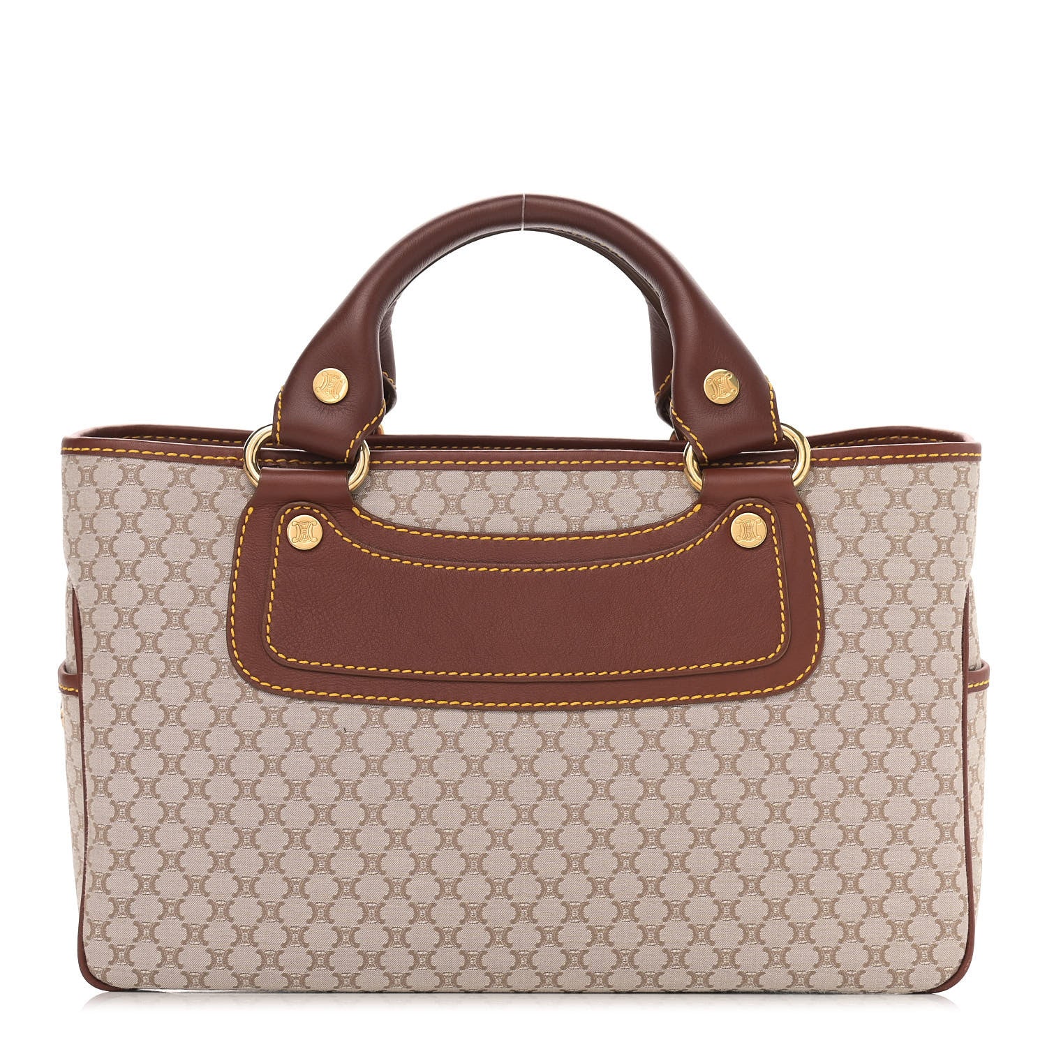 Celine Canvas Calfskin Boogie Satchel Khaki 1 of 10