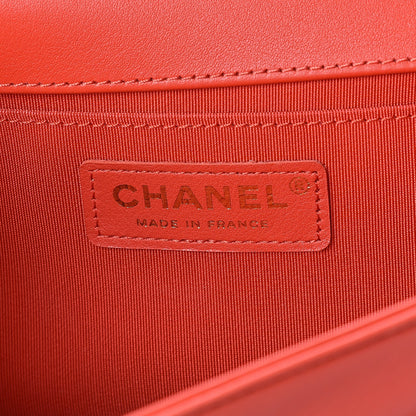 Chanel Calfskin Chevron Quilted Medium Boy Flap Red 7 of 11