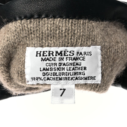 Hermes Lambskin Cashmere Voltige Gloves 7 Black 3 of 3