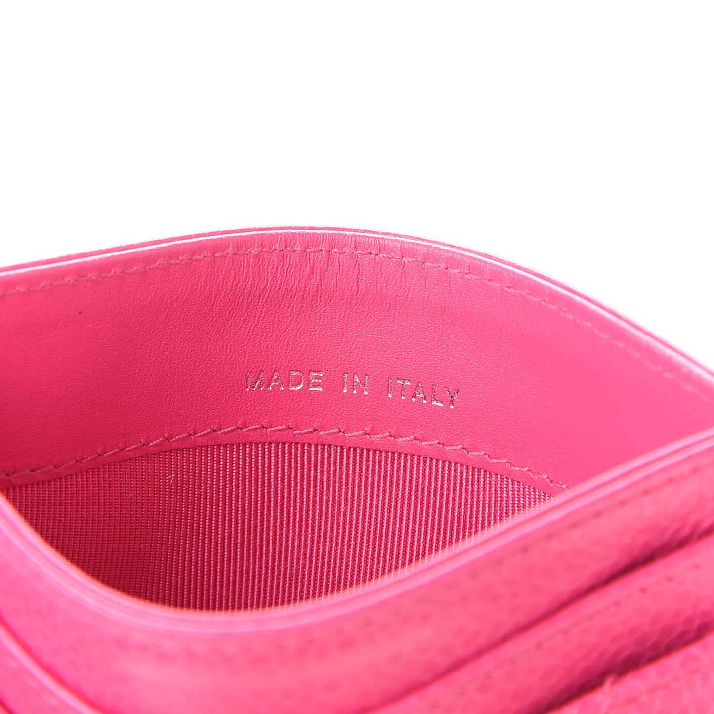 Caviar Quilted Card Holder Pink