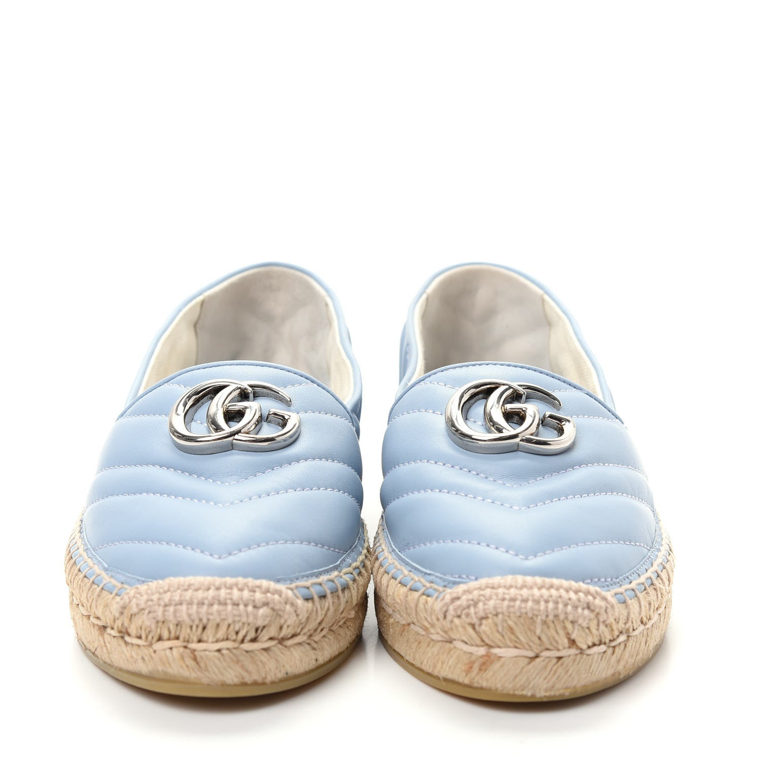 Gucci Nappa Matelasse GG Marmont Espadrilles 36 Porcelain Light Blue 2 of 11