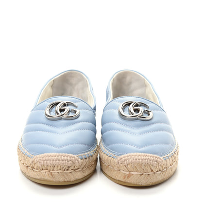 Gucci Nappa Matelasse GG Marmont Espadrilles 36 Porcelain Light Blue 2 of 11