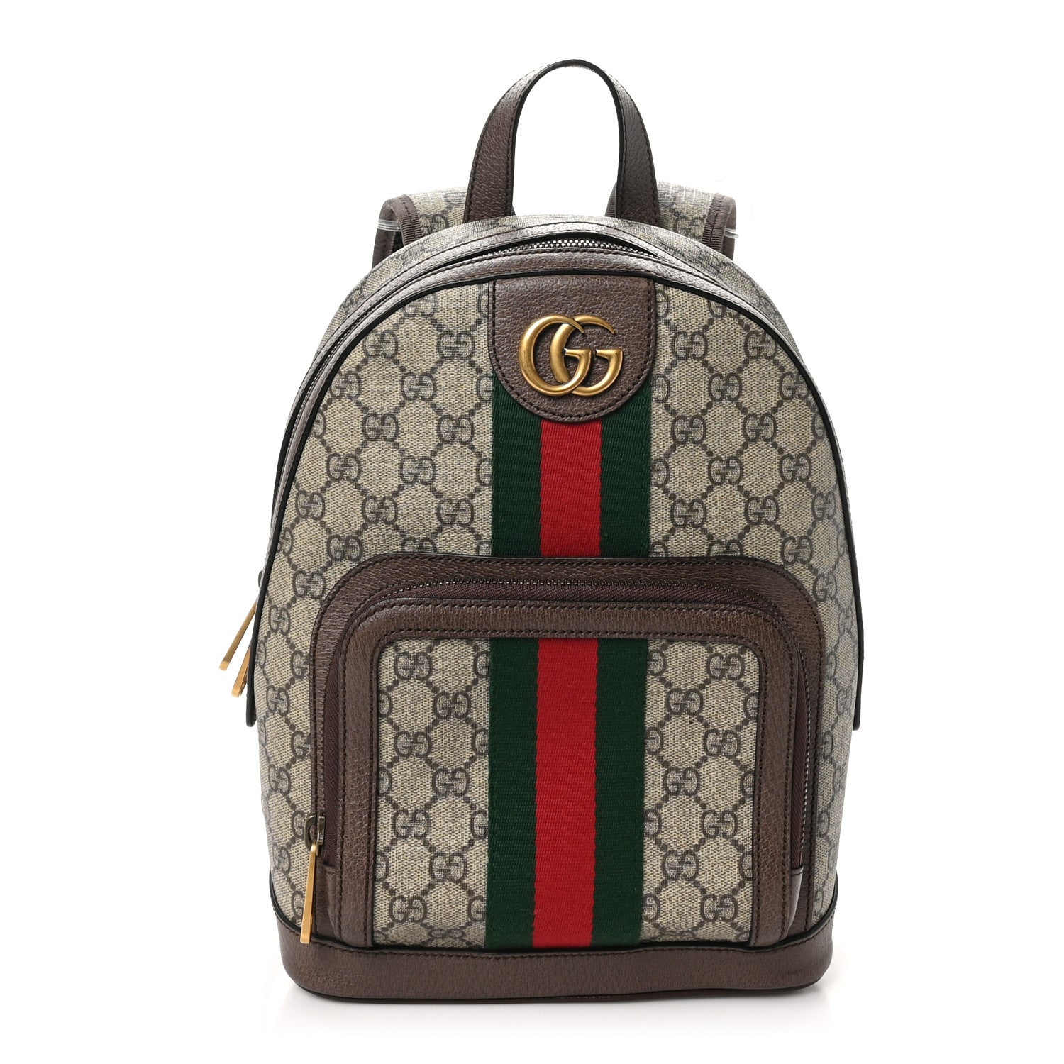 Gucci GG Supreme Monogram Calfskin Web Small Ophidia Day Backpack Beige Ebony New Acero 1 of 10