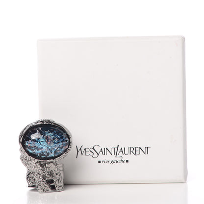 Saint Laurent Glass Cabochon Arty Ovale Ring 7 Black Cipria 6 of 6