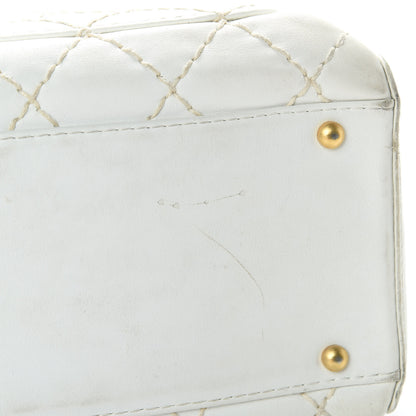 Chanel Calfskin Wild Stitch Top Handle Bag White 19 of 26