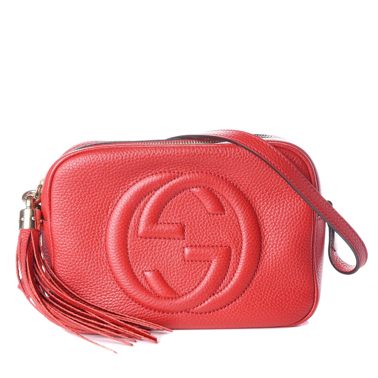Gucci Pebbled Calfskin Small Soho Disco Bag Vibrant Red 1 of 13