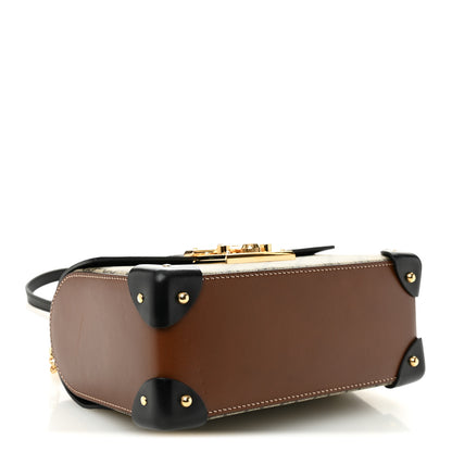 Gucci GG Supreme Monogram Small Padlock Bamboo Shoulder Bag Beige Black Cuir 4 of 11