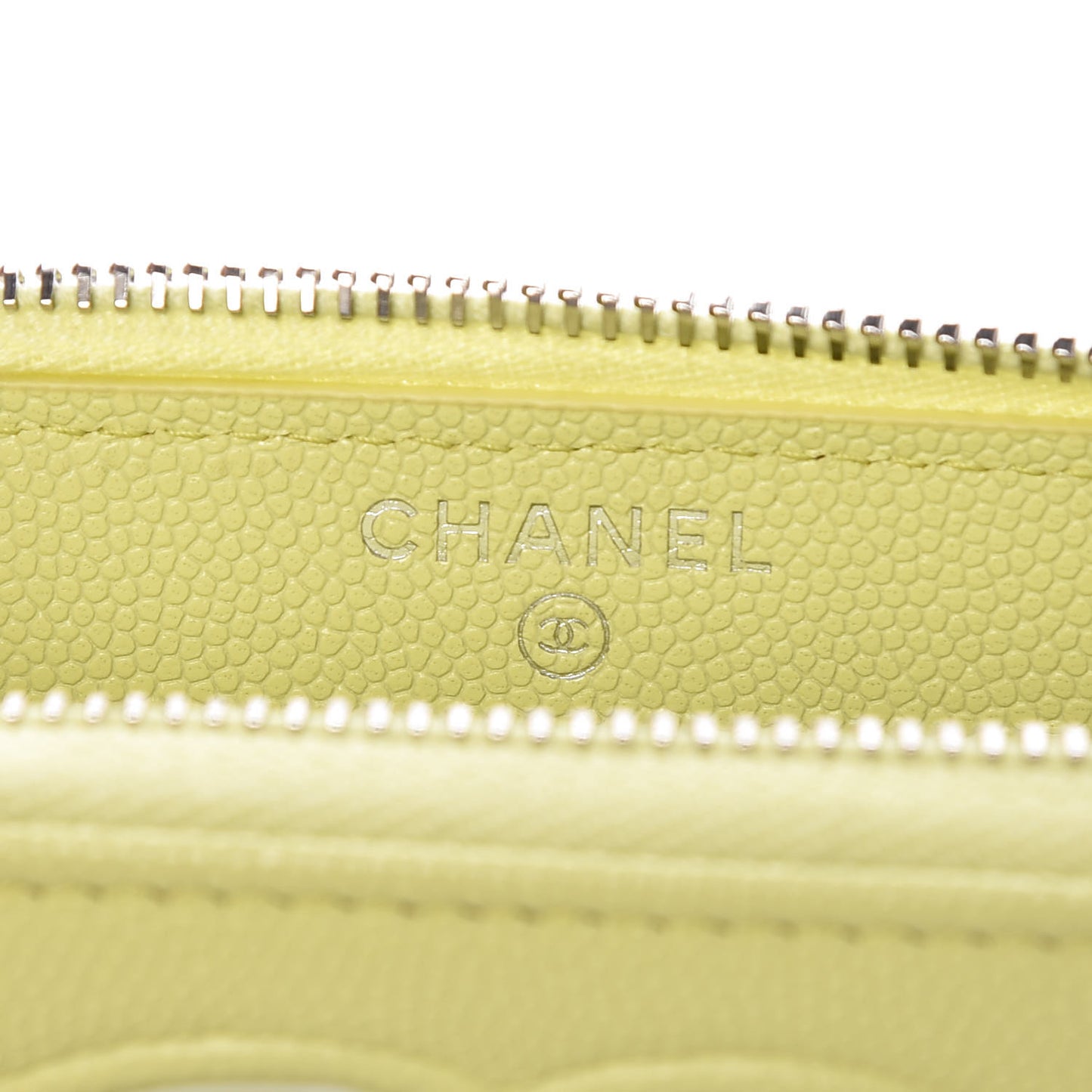 Caviar CC Medium Zip Around Wallet Light Pink Light Green