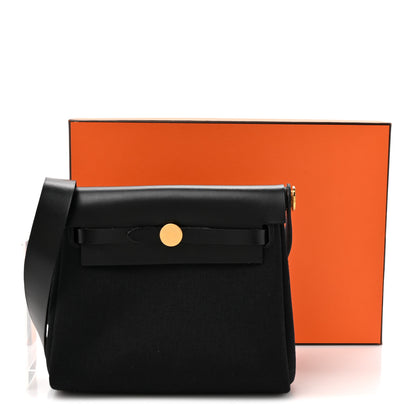 Hermes Military Toile Vache Hunter Herbag Zip Retourne 20 Black 11 of 11