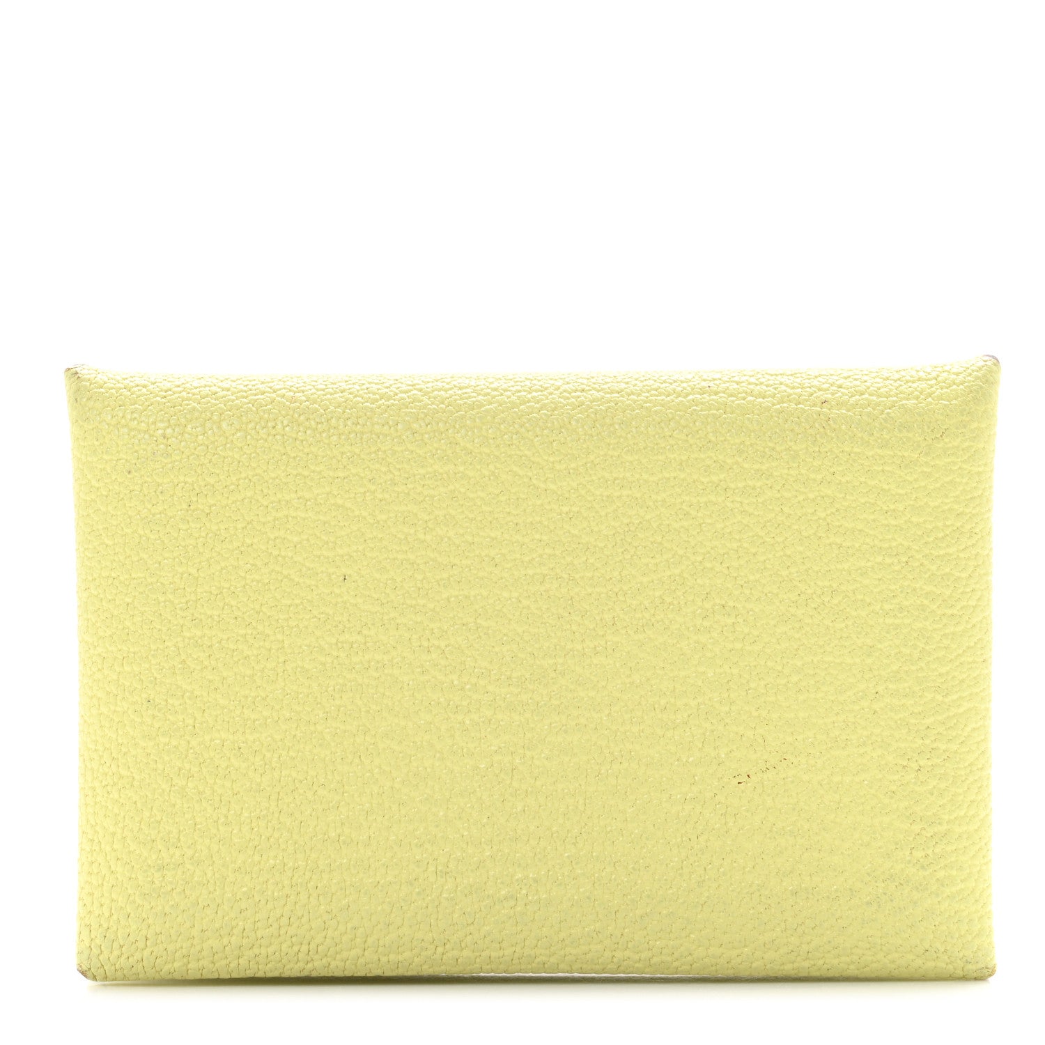 Hermes Chevre Mysore Verso Calvi Card Case Jaune Bourgeon Nata 1 of 8