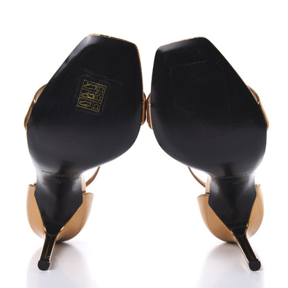 Saint Laurent Metallic Lambskin Amber 105 Ankle Strap Sandals 38 Egypt Gold 5 of 9