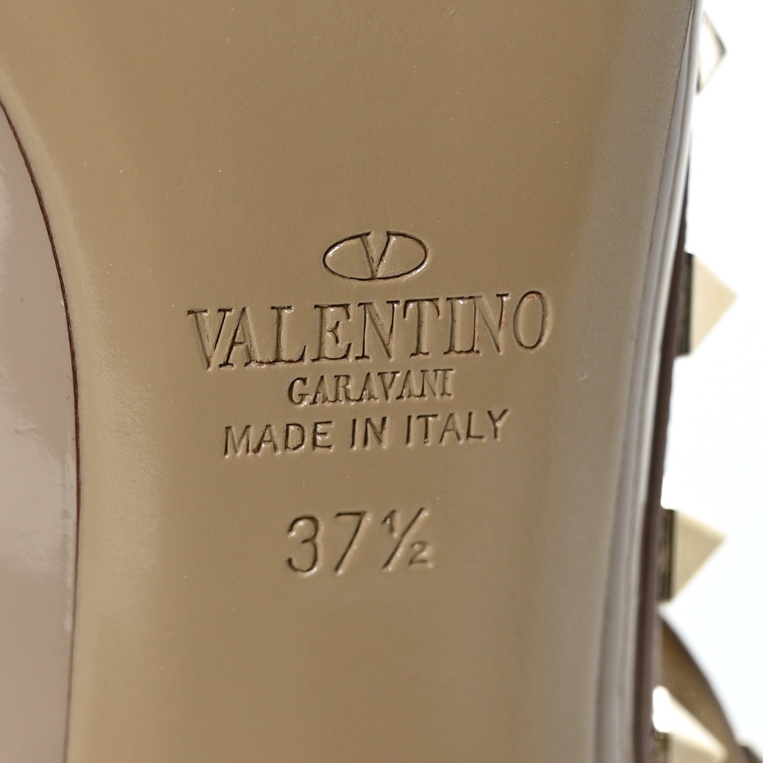 Valentino Garavani Patent Nappa Rockstud Ankle Strap 100mm Pumps 37.5 Poudre 7 of 7