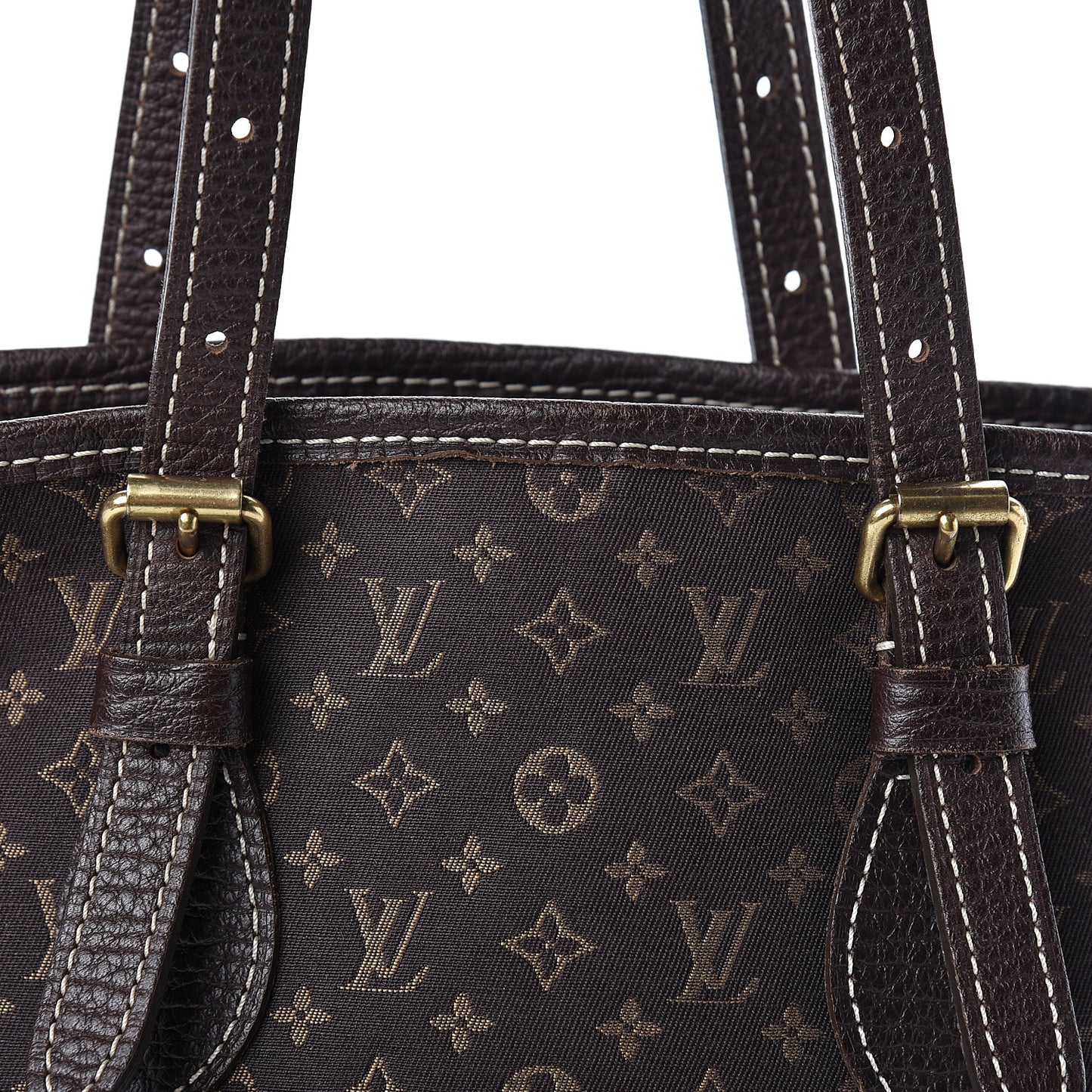Mini Lin Monogram Bucket Bag Ebene