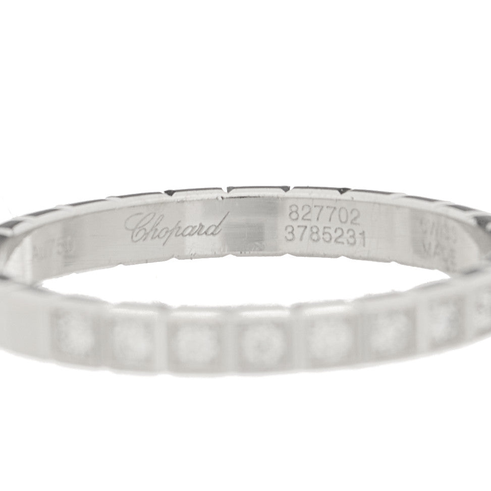 Chopard 18K White Gold Diamond Ice Cube Half Set Band Ring 53 6.5 5 of 7